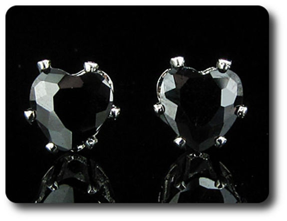 BOUCLES D'OREILLE SAPHIR NOIR