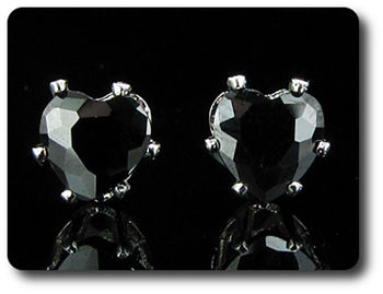 BOUCLES D'OREILLE SAPHIR NOIR