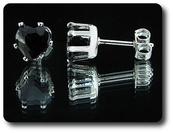 BOUCLES D'OREILLE SAPHIR NOIR