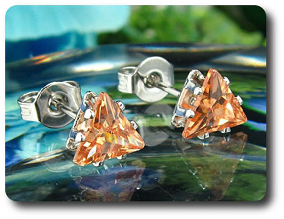 BOUCLES D'OREILLE SAPHIR ORANGE