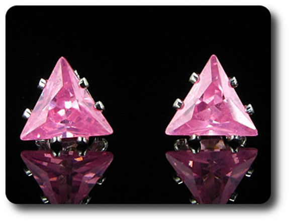 BOUCLES D'OREILLE SAPHIR ROSE