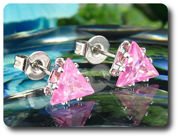 BOUCLES D'OREILLE SAPHIR ROSE