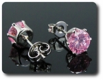 BOUCLES D'OREILLE SAPHIR ROSE