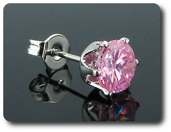 BOUCLES D'OREILLE SAPHIR ROSE