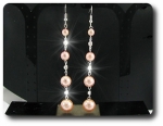 224x6~12mm Pearl + Created Diamond Necklace Bracelet Earrings Set