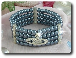 224x6~12mm Pearl + Created Diamond Necklace Bracelet Earrings Set