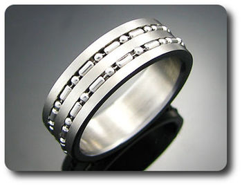 BAGUE HOMME DOUBLE CHAINE
