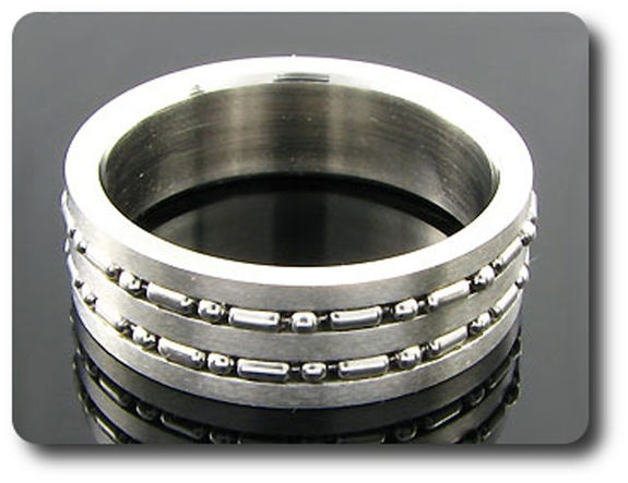 BAGUE HOMME DOUBLE CHAINE