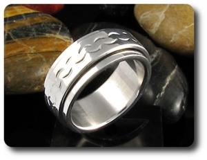 BAGUE HOMME MOTIF VAGUES