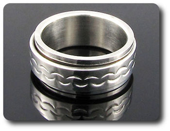 BAGUE HOMME MOTIF VAGUES