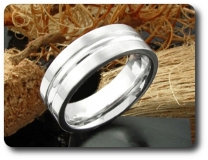 BAGUE HOMME MOTIF DOUBLE LIGNE