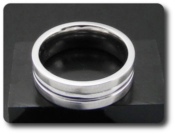 BAGUE HOMME MOTIF DOUBLE LIGNE