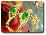 BOUCLES D'OREILLE EMERAUDE