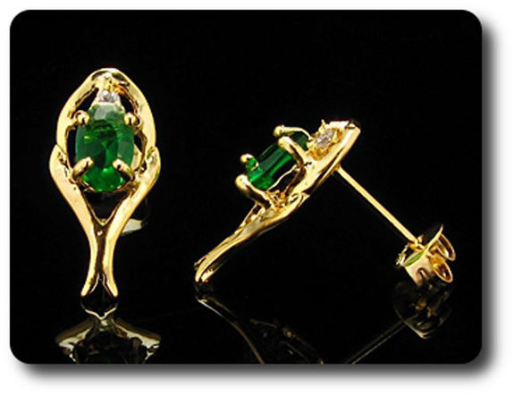 BOUCLES D'OREILLE EMERAUDE