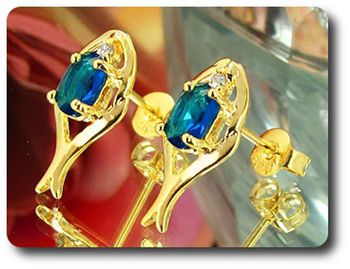 BOUCLES D'OREILLE SAPHIR BLEU