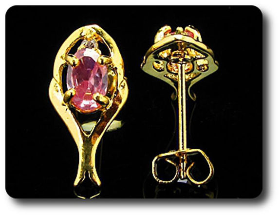 BOUCLES D'OREILLE SAPHIR ROSE