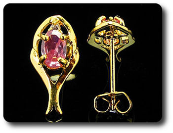 BOUCLES D'OREILLE SAPHIR ROSE