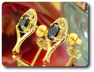BOUCLES D'OREILLE SAPHIR NOIR