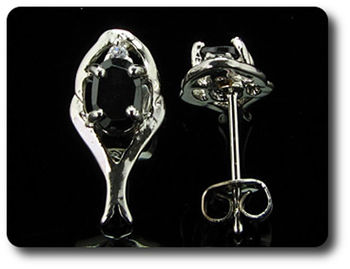 BOUCLES D'OREILLE SAPHIR NOIR