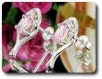 BOUCLES D'OREILLE SAPHIR ROSE