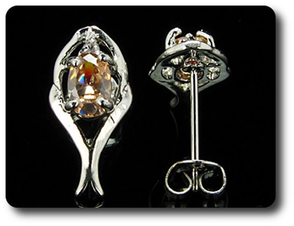 BOUCLES D'OREILLE SAPHIR ORANGE