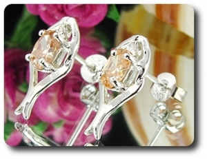 BOUCLES D'OREILLE SAPHIR ORANGE