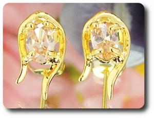 BOUCLES D'OREILLE SAPHIR ORANGE