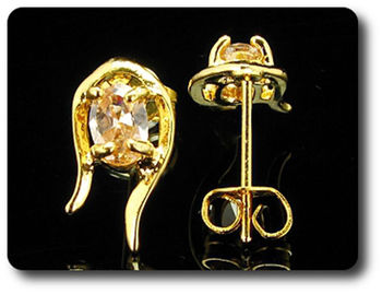 BOUCLES D'OREILLE SAPHIR ORANGE