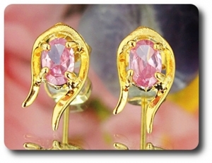 BOUCLES D'OREILLE SAPHIR ROSE