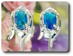 BOUCLES D'OREILLE SAPHIR BLEU