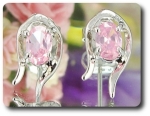 2x7mm Pink Sapphire Earrings
