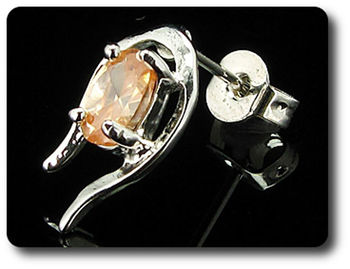 BOUCLES D'OREILLE SAPHIR ORANGE