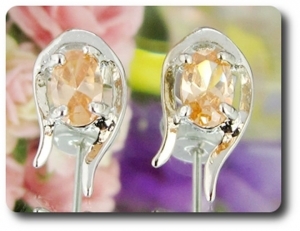 BOUCLES D'OREILLE SAPHIR ORANGE