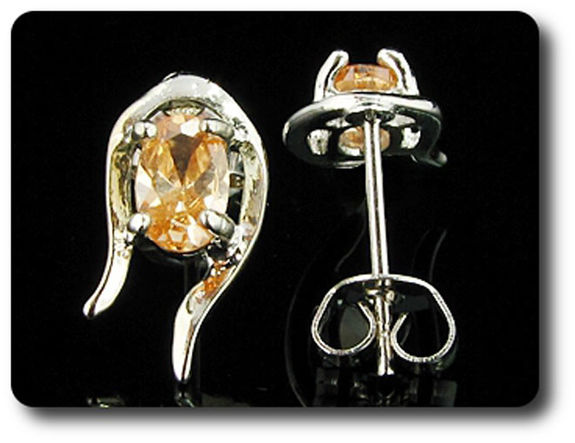 BOUCLES D'OREILLE SAPHIR ORANGE