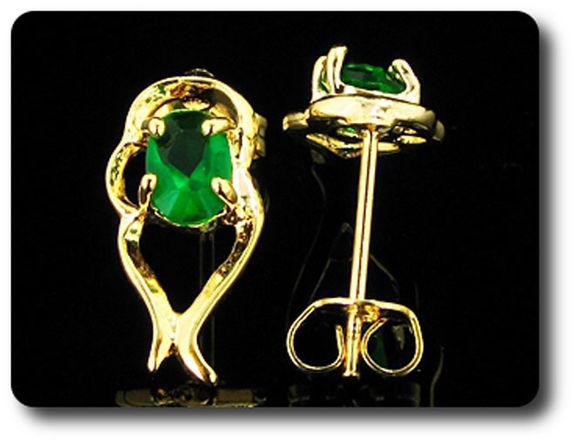 BOUCLES D'OREILLE EMERAUDE