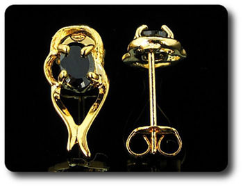 BOUCLES D'OREILLE SAPHIR NOIR