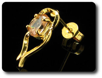 BOUCLES D'OREILLE SAPHIR ORANGE