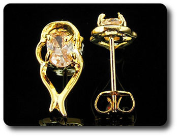 BOUCLES D'OREILLE SAPHIR ORANGE