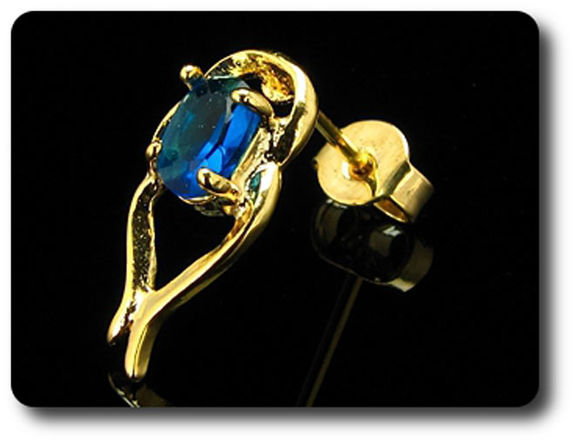 BOUCLES D'OREILLE SAPHIR BLEU