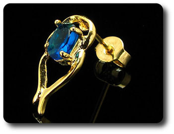 BOUCLES D'OREILLE SAPHIR BLEU