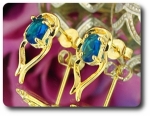 BOUCLES D'OREILLE SAPHIR BLEU