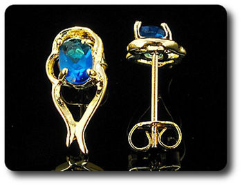 BOUCLES D'OREILLE SAPHIR BLEU