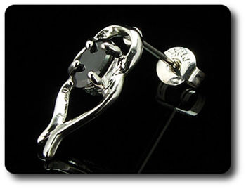 BOUCLES D'OREILLE SAPHIR NOIR