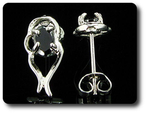 BOUCLES D'OREILLE SAPHIR NOIR