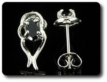 BOUCLES D'OREILLE SAPHIR NOIR
