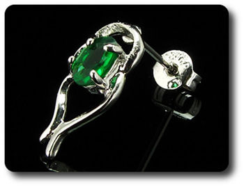 2x7mm Green Emerald Earrings