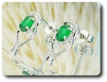 2x7mm Green Emerald Earrings
