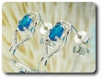 BOUCLES D'OREILLE SAPHIR BLEU