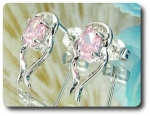 BOUCLES D'OREILLE SAPHIR ROSE
