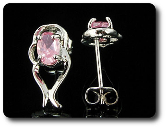 BOUCLES D'OREILLE SAPHIR ROSE